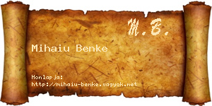 Mihaiu Benke névjegykártya